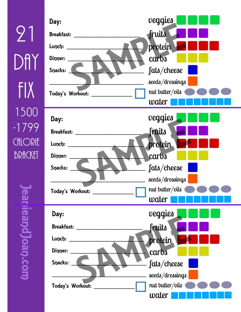 21 Day Fix Container Logging Tally Sheets And Printables