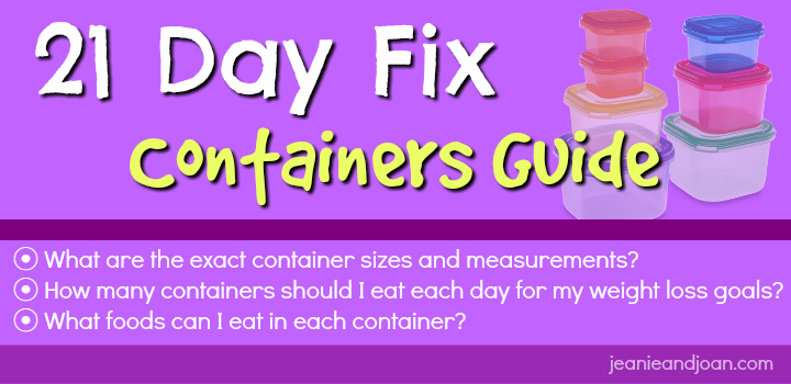 21 Day Fix Container Sizes & Portion Control Plan