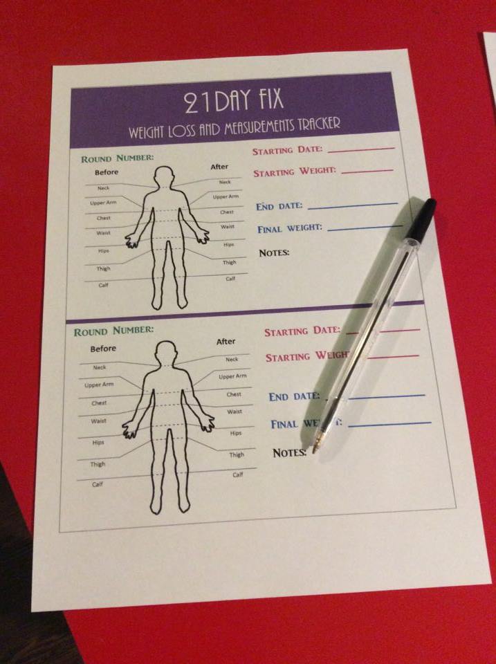 Crystal P Fitness and Food: 21 Day Fix Daily Tally Sheet