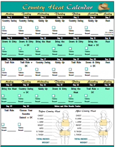 Country Heat Deluxe workout calendar