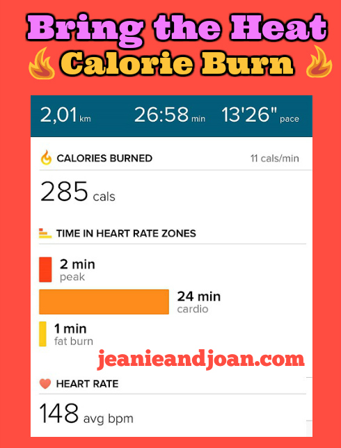 calories burned country heat